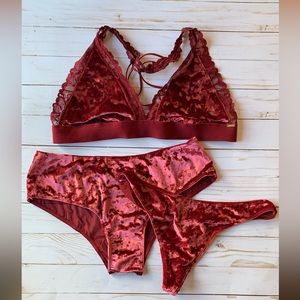 PINK Bralette and Panty Set 3pc